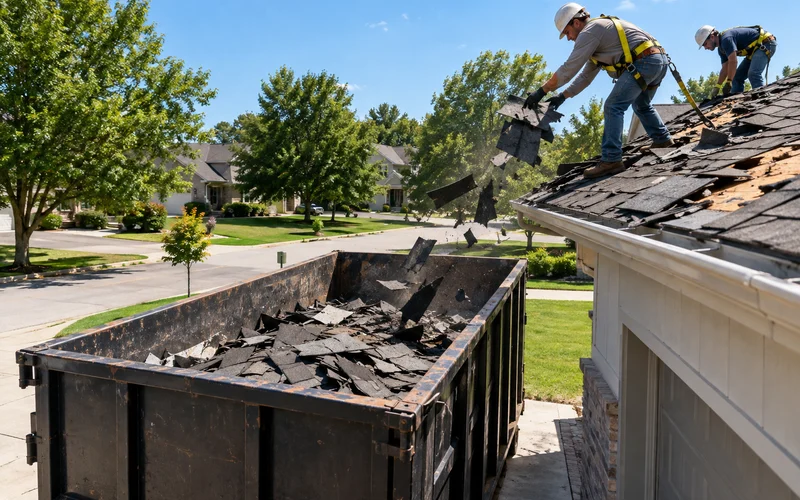 Roll off dumpster on a driveway in Saint Petersburg, FL