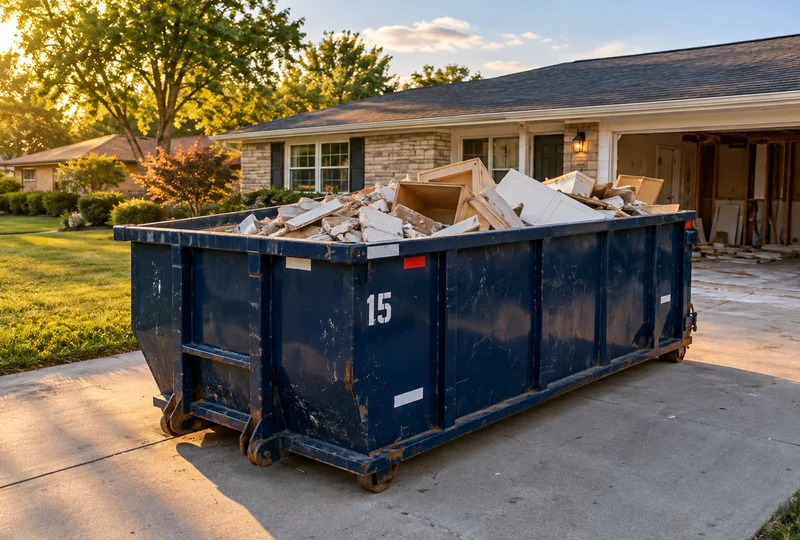 15 yard dumpster ready for loading on a job site