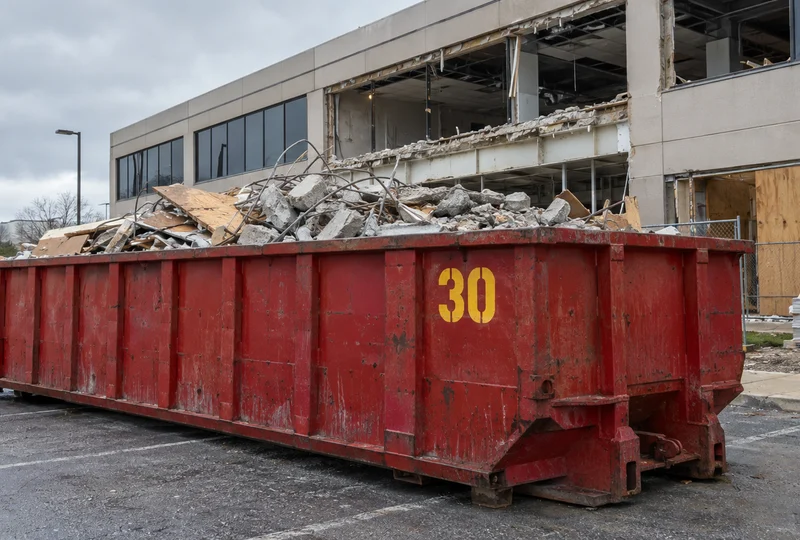30 yard dumpster ready for loading on a job site