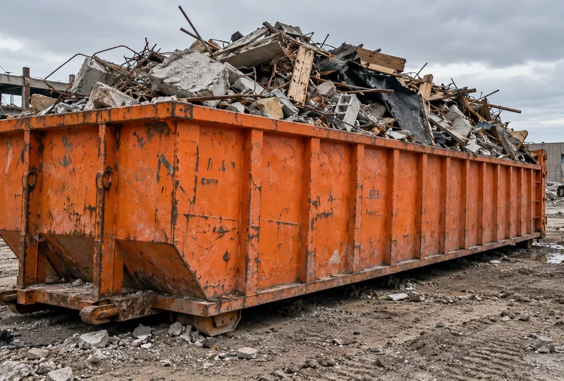 40 yard dumpster ready for loading on a job site