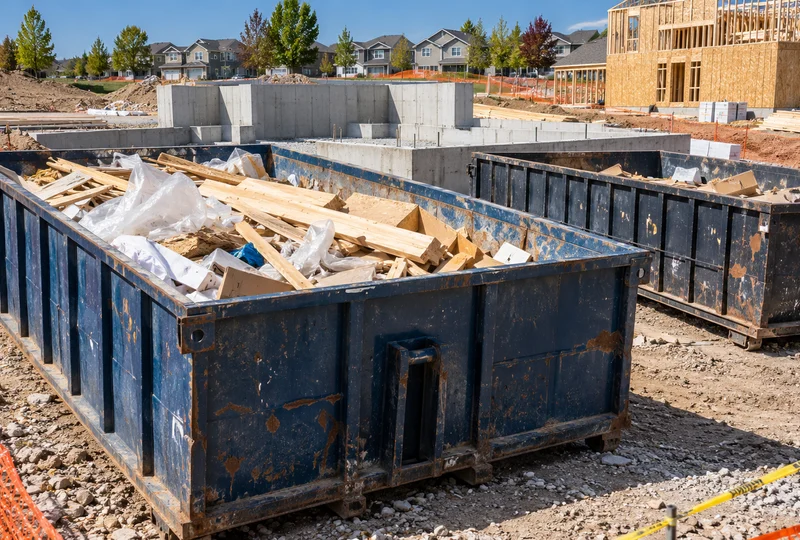 Construction dumpster ready for loading on a job site