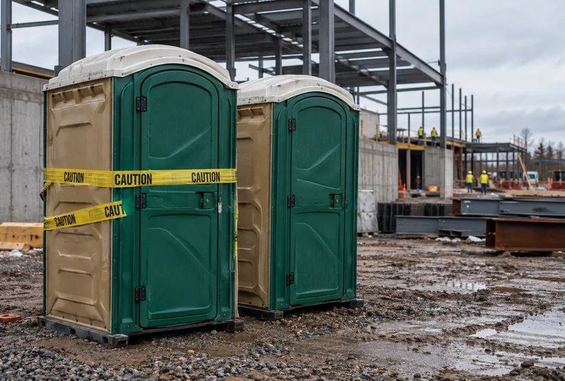 Construction site unit set up and ready for use