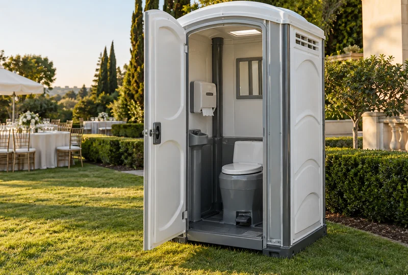 Deluxe flushable unit set up and ready for use