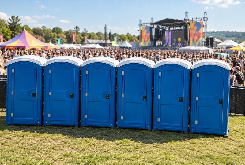 Event porta potty set up and ready for use