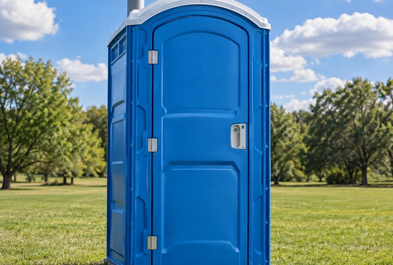 Standard porta potty set up and ready for use